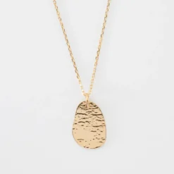 Discount HappyBulle Pendentif personnalisé médaille gravée martelée plaqué or goutte 19x21 mm