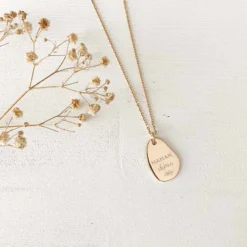 Discount HappyBulle Pendentif personnalisé médaille gravée martelée plaqué or goutte 19x21 mm