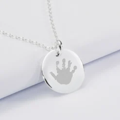 Sale HappyBulle Pendentif personnalisé médaille bombée gravée argent 20 mm Argent rhodié 925
