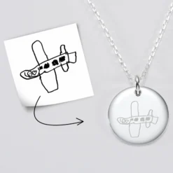 Sale HappyBulle Pendentif personnalisé médaille bombée gravée argent 20 mm Argent rhodié 925