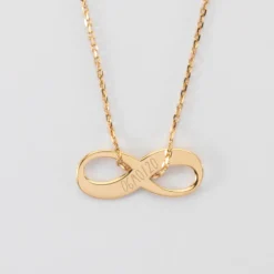 HappyBulle Pendentif personnalisé médaille gravée plaqué or infini 25x10mm Plaqué or 18k