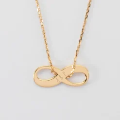 HappyBulle Pendentif personnalisé médaille gravée plaqué or infini 25x10mm Plaqué or 18k