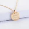 Clearance HappyBulle Pendentif personnalisé médaille contour strié gravée plaqué or 17 mm