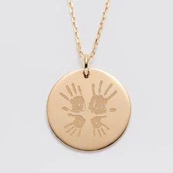 Best HappyBulle Pendentif personnalisé médaille gravée plaqué or 27 mm 