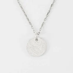Outlet HappyBulle Pendentif personnalisé médaille martelée gravée argent 15 mm Argent rhodié 925