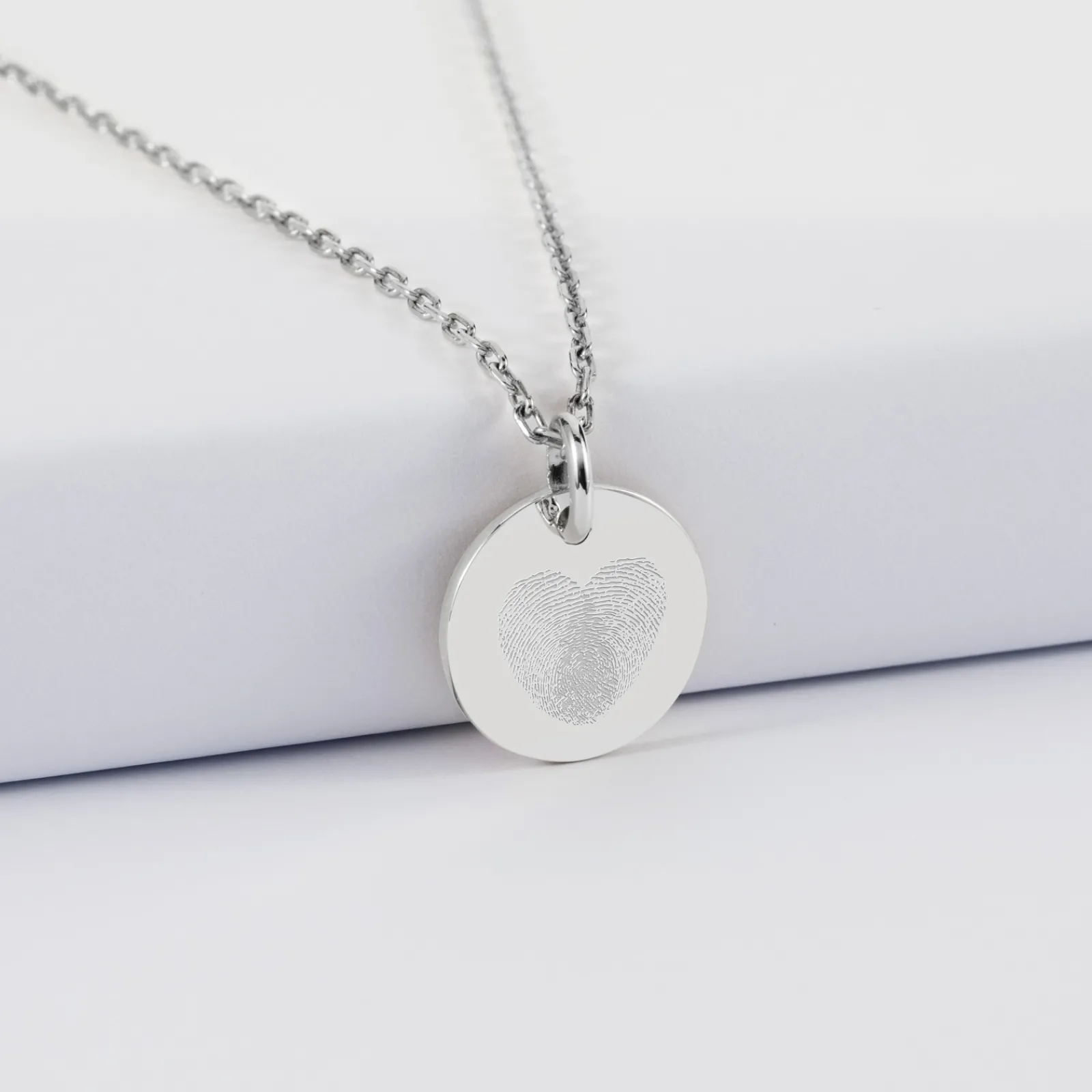 Outlet HappyBulle Pendentif personnalisé médaille martelée gravée argent 15 mm Argent rhodié 925