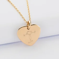 Hot HappyBulle Pendentif personnalisé médaille gravée plaqué or coeur bombé 21x20 mm Plaqué or 18k