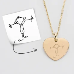 Hot HappyBulle Pendentif personnalisé médaille gravée plaqué or coeur bombé 21x20 mm Plaqué or 18k