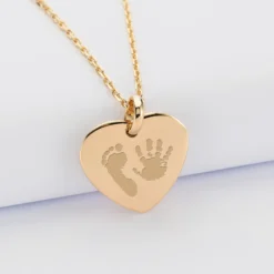 Hot HappyBulle Pendentif personnalisé médaille gravée plaqué or coeur bombé 21x20 mm Plaqué or 18k