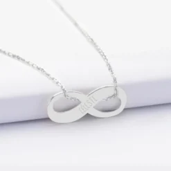 Best HappyBulle Pendentif personnalisé médaille gravée argent infini 25x10mm Argent rhodié 925