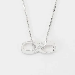 Best HappyBulle Pendentif personnalisé médaille gravée argent infini 25x10mm Argent rhodié 925