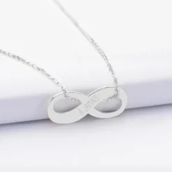 Best HappyBulle Pendentif personnalisé médaille gravée argent infini 25x10mm Argent rhodié 925
