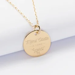 Hot HappyBulle Pendentif personnalisé médaille gravée plaqué or 19 mm - édition spéciale "Amour floral" Plaqué or 18k