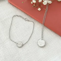 Best HappyBulle Pendentif personnalisé médaille contour scintillant gravée argent 16 mm Argent rhodié 925
