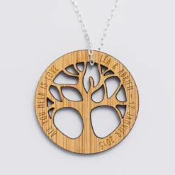 New HappyBulle Pendentif personnalisé médaille gravée arbre de vie 35 mm Bois