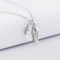Sale HappyBulle Pendentif personnalisé médaille gravée argent 15 mm et breloque(s) summer - à composer Argent rhodié 925