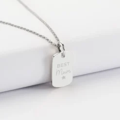 Outlet HappyBulle Pendentif personnalisé médaille gravée argent rectangle 17x11 mm Argent rhodié 925
