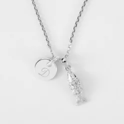 Clearance HappyBulle Pendentif personnalisé médaille gravée argent 10 mm et breloque(s) summer - à composer Argent rhodié 925
