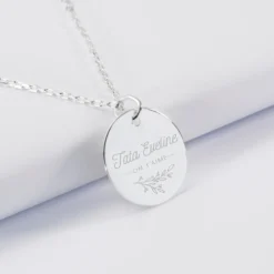 New HappyBulle Pendentif personnalisé médaille gravée argent 19 mm - édition spéciale