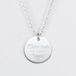 New HappyBulle Pendentif personnalisé médaille gravée argent 19 mm - édition spéciale