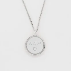 HappyBulle Pendentif personnalisé médaille réversible Eternelle gravée argent 18 mm Argent rhodié 925