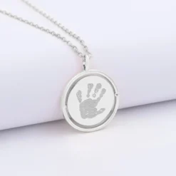 HappyBulle Pendentif personnalisé médaille réversible Eternelle gravée argent 18 mm Argent rhodié 925