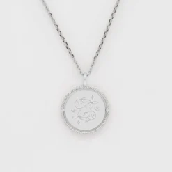 Discount HappyBulle Pendentif personnalisé médaille réversible contour tressé Eternelle gravée argent 18 mm Argent rhodié 925