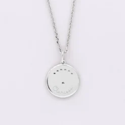 Discount HappyBulle Pendentif personnalisé médaille Lune zircons crépuscule gravée argent 16 mm Argent rhodié 925