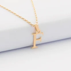 Sale HappyBulle Pendentif personnalisé médaille plaqué or lettre initiale 14 mm Plaqué or 18k