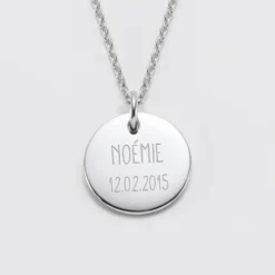 New HappyBulle Pendentif personnalisé médaille gravée acier 20 mm