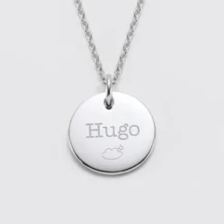 New HappyBulle Pendentif personnalisé médaille gravée acier 20 mm