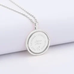 Clearance HappyBulle Pendentif personnalisé médaille réversible Eternelle gravée argent 18 mm - x Capucine Argent rhodié 925