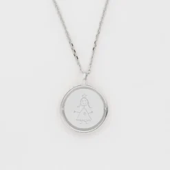 Clearance HappyBulle Pendentif personnalisé médaille réversible Eternelle gravée argent 18 mm - x Capucine Argent rhodié 925