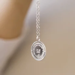 Clearance HappyBulle Pendentif personnalisé médaille réversible Eternelle gravée argent 18 mm - x Capucine Argent rhodié 925