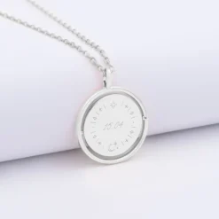 Clearance HappyBulle Pendentif personnalisé médaille réversible Eternelle gravée argent 18 mm - x Capucine Argent rhodié 925