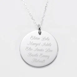Outlet HappyBulle Pendentif personnalisé médaille gravée argent 27 mm - Edition spéciale Mamie Argent rhodié 925