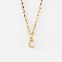 Outlet HappyBulle Pendentif personnalisé médaille plaqué or lettre initiale 5 mm Plaqué or 18k