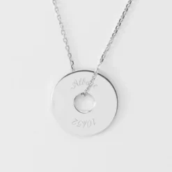 Outlet HappyBulle Pendentif personnalisé médaille gravée argent cible soleil 20mm Argent rhodié 925
