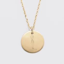Best HappyBulle Pendentif personnalisé prénom médaille gravée plaqué or 19 mm - x Marie Savart Plaqué or 18k