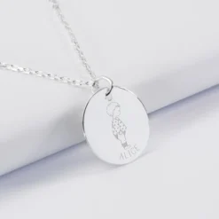 Sale HappyBulle Pendentif personnalisé prénom médaille gravée argent 19 mm - x Marie Savart Argent rhodié 925