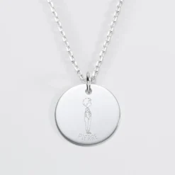 Sale HappyBulle Pendentif personnalisé prénom médaille gravée argent 19 mm - x Marie Savart Argent rhodié 925