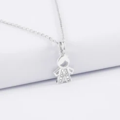 Outlet HappyBulle Pendentif petit garçon scintillant argent 12 mm Argent rhodié 925