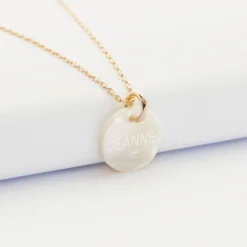 Discount HappyBulle Pendentif plaqué or personnalisé médaille gravée nacre 15 mm