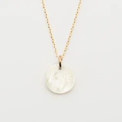 Discount HappyBulle Pendentif plaqué or personnalisé médaille gravée nacre 15 mm