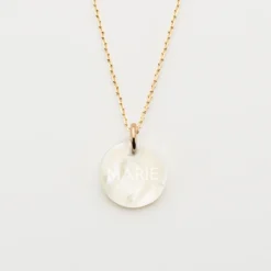 Discount HappyBulle Pendentif plaqué or personnalisé médaille gravée nacre 15 mm