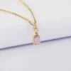 HappyBulle Pendentif rectangle zircon plaqué or 9 mm