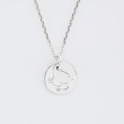 New HappyBulle Pendentif réversible personnalisé double médailles gravées argent 10 mm et 15 mm Argent rhodié 925