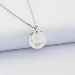 New HappyBulle Pendentif réversible personnalisé double médailles gravées argent 10 mm et 15 mm Argent rhodié 925