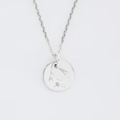 New HappyBulle Pendentif réversible personnalisé double médailles gravées argent 10 mm et 15 mm Argent rhodié 925