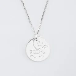 New HappyBulle Pendentif réversible personnalisé double médailles gravées argent 10 mm et 19 mm Argent rhodié 925